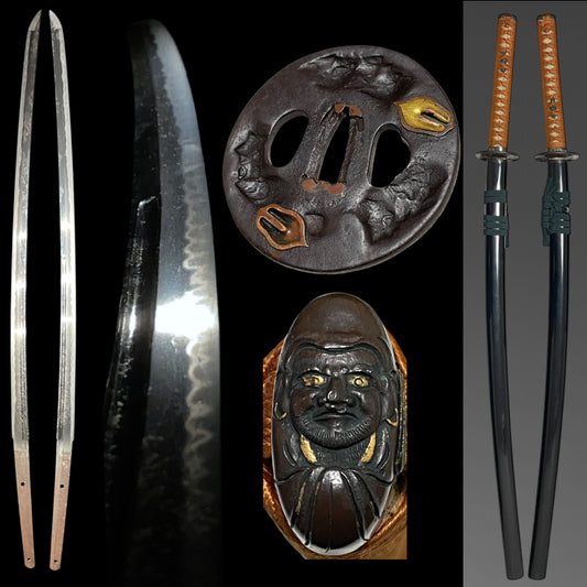 Daruma Fitting KATANA, Shell Tsuba, Gunome-Hamon, Edo period mumei