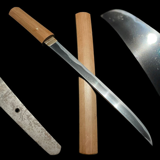 Sunnobi-TANTO 寸延短刀, Yukihisa 行久 signed, Hirazukuri Blade, Muromachi period