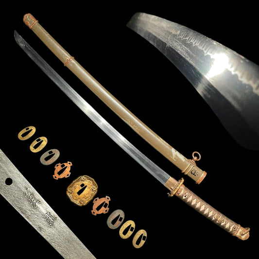 Type98 GUNTO 九八式軍刀, Kanetsugu 兼継 signed, Choji Hamon blade, Japanese Army Sword