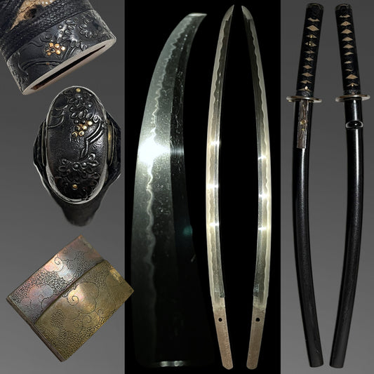 Natanenurisaya 菜種塗鞘 Wakizashi, Bushuedo Echizen Yasutsuna 於武州江戸越前安綱 signed