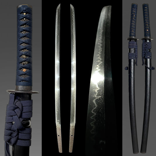 Amazing Hamon, Straight Ninja Style Wakizashi, Shinobigatana 忍刀, Edo period mumei