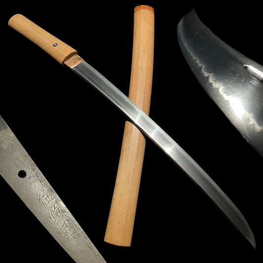Bushuju Masakuni 武州住政国 signed, Wide Hirazukuri Wakizashi, Edo period