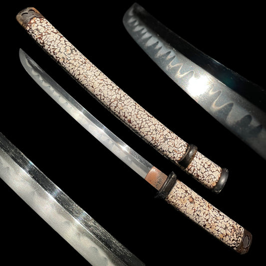 Rare Style Rankaku Koshirae 卵殻拵, Aikuchi Tanto, Edo period mumei