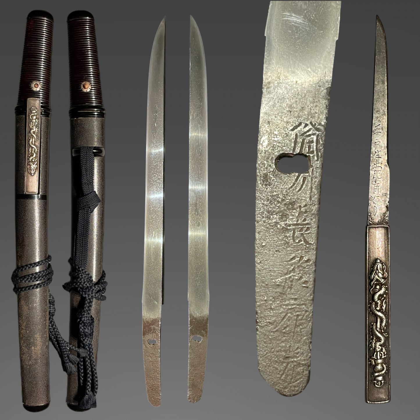 Aikuchi Style TANTO, Bishuosafune Yasumitsu 備州長船康光 signed, Early Muromachi period