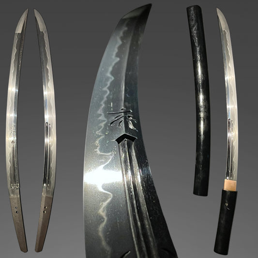 Ookissaki Horimono Wakizashi, Very wide Blade, Late Edo Bakumatsu period