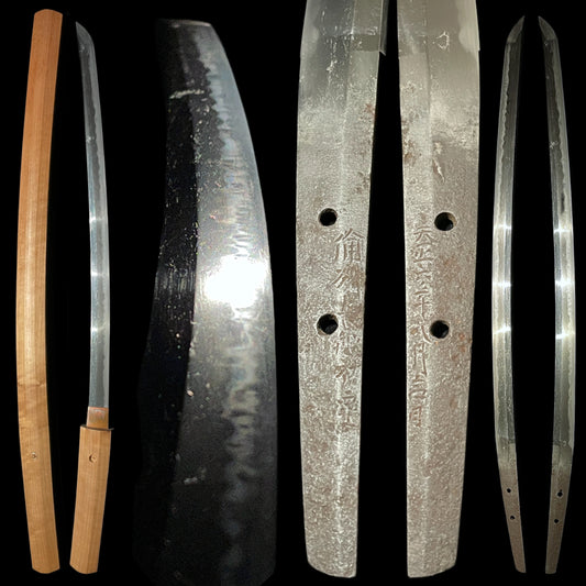 Bishuosafune Sukesada August 1578 備州長船祐定 天正六年八月吉日 signed Wakizashi, Late Muromachi period