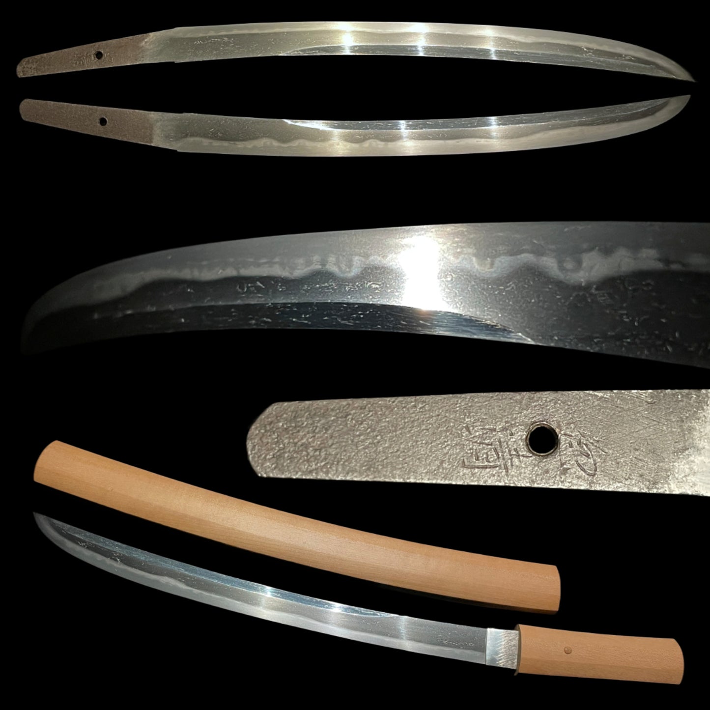 Unokubi-Zukuri 鵜首造 Wakizashi, Kanekiyo 兼清 signed, Muromachi period