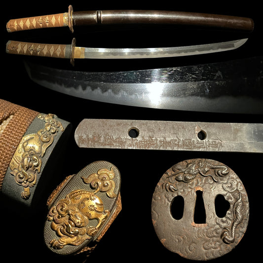 備前国住長船七兵衛尉祐定 Bizenkokuju Osafune Shichibeinojo Sukesada signed WAKIZASHI