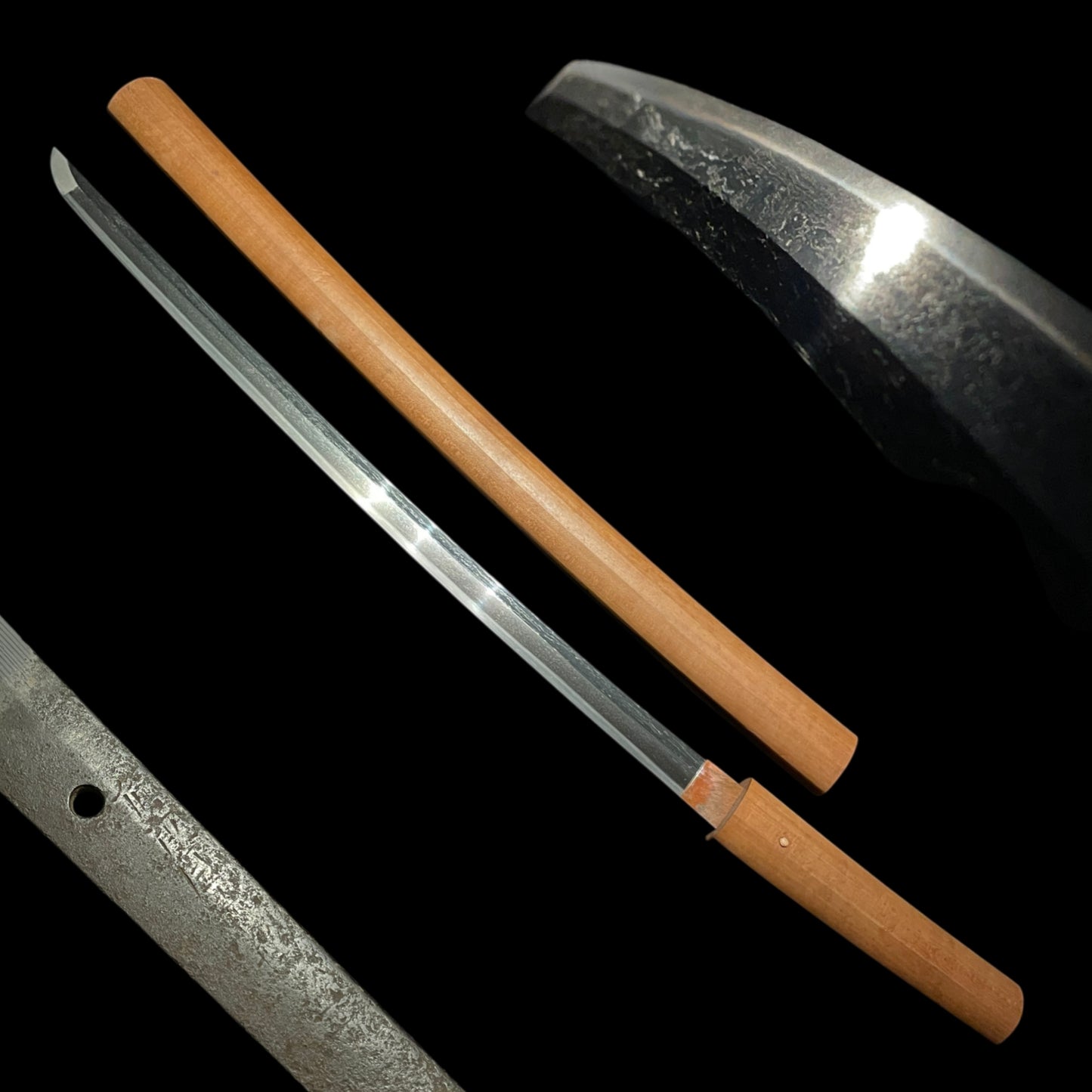 Bizenkoku 備前国 signed Long WAKIZASHI, Suguha 直刃 blade, Edo period