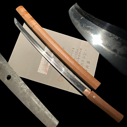 Hizenkoku Yoshihiro 肥前國吉廣 signed Wakizashi, Homarekizu 誉傷, Edo period