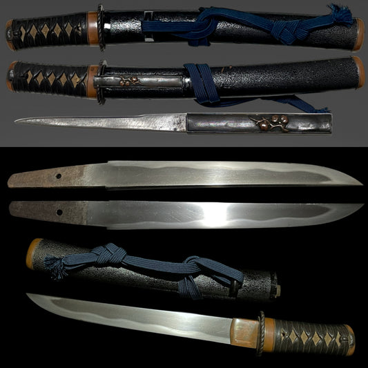 Copper Fittings TANTO, Rugged blade, with Kozuka, Late Edo period