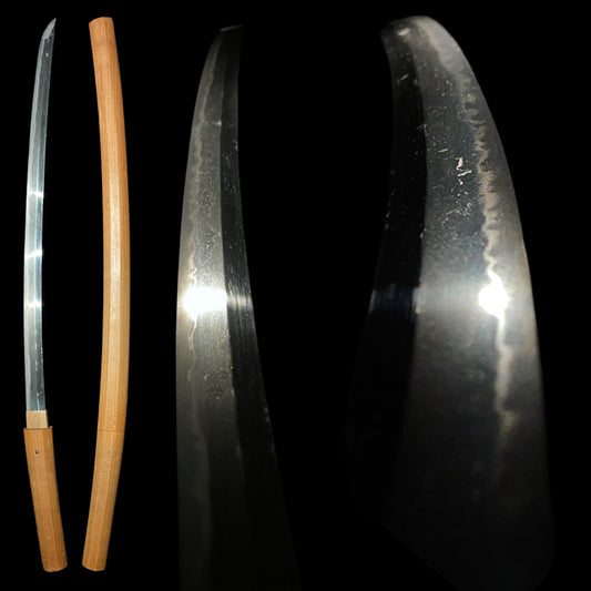 Long Wakizashi in Shirasaya, Edo period mumei, Nagasa 528mm (20.79 in.)