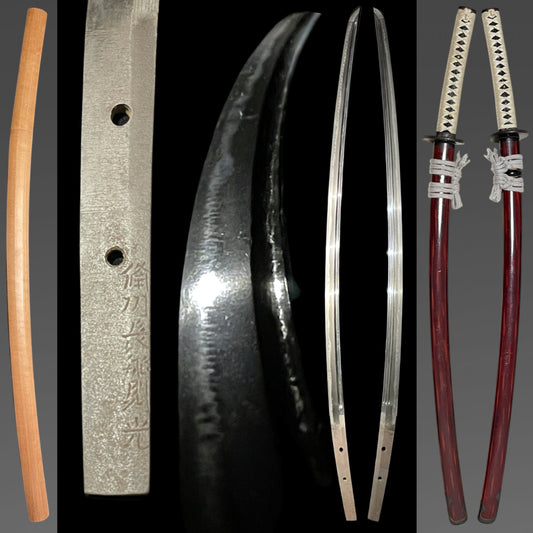 Bishuosafune Norimitsu 備州長船則光 signed Red KATANA, with Shirasaya, Muromachi period