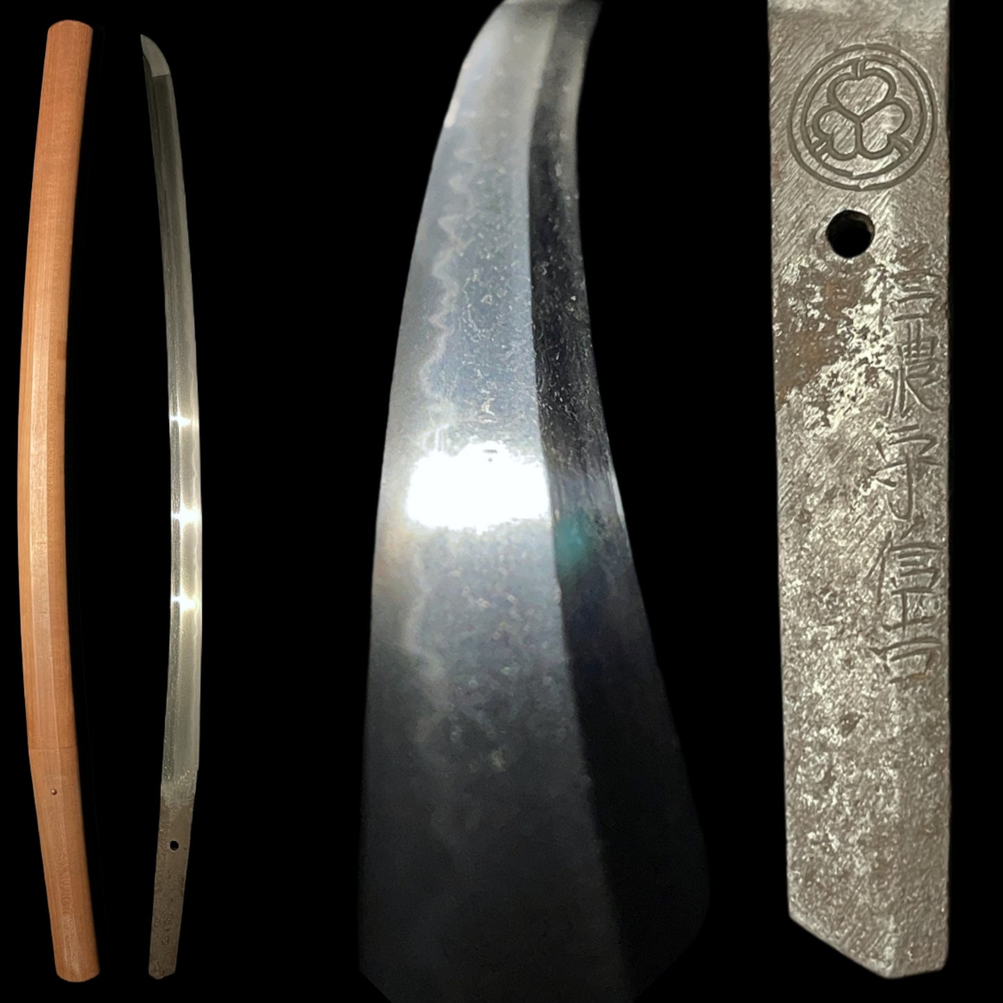 AOIMON 葵紋 Shinanokami Nobuyoshi 信濃守信吉 signed WAKIZASHI, Early Edo period