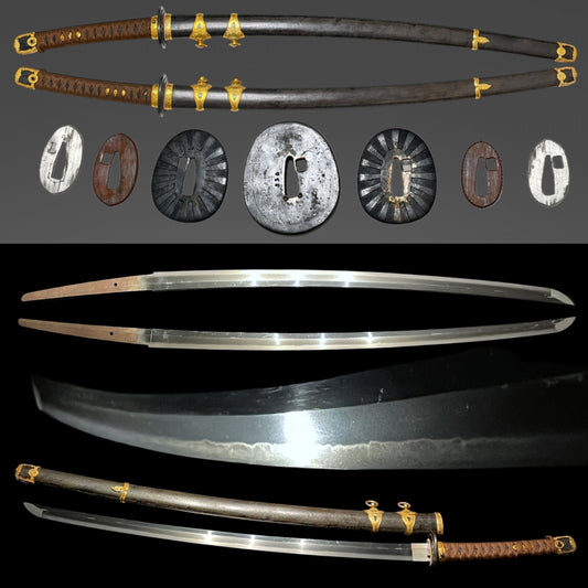 Navy GUNTO 海軍刀, Rayskin Scabbard, Serial number engraved, WW2 Japanese Officer Sword