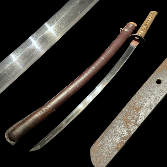 Ryakushiki GUNTO 略式軍刀, Bishuosafune Sukesada 備州長船祐定 signed