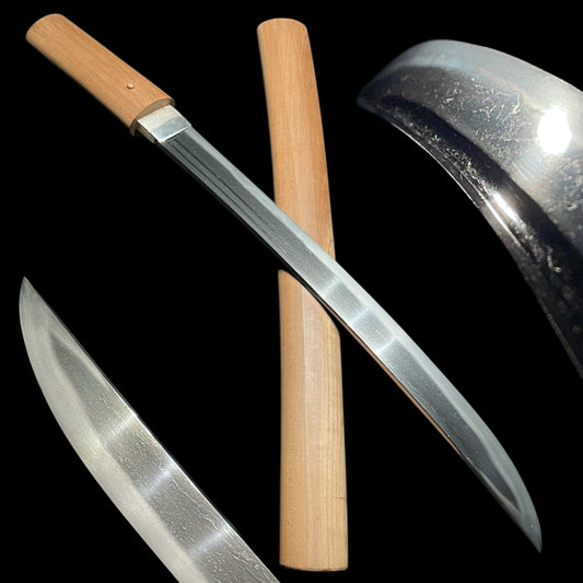 Hirazukuri Danbira Wakizashi, Wide blade, Edo period mumei