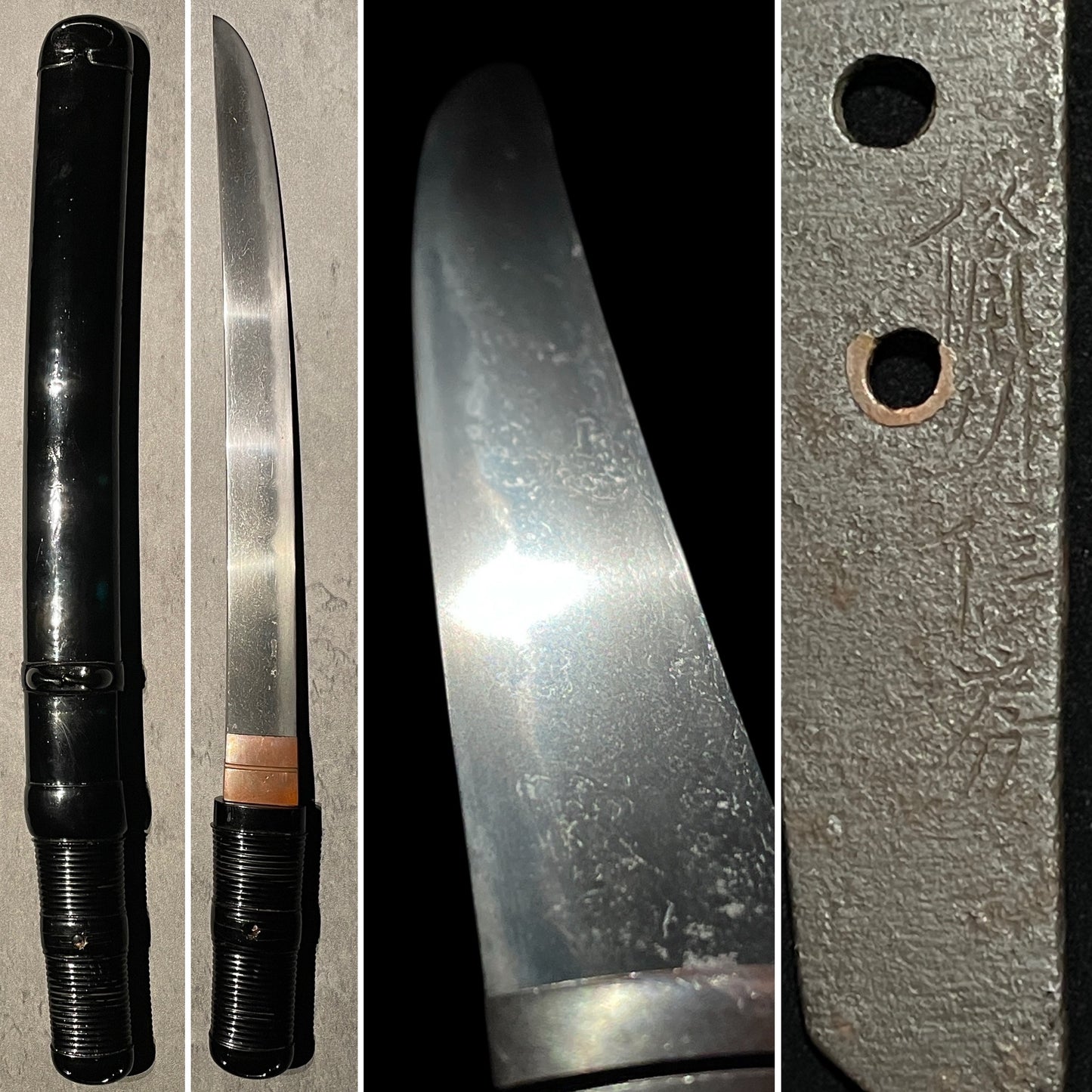 Bishu Nobufusa 備州信房 signed, Hirazukuri TANTO, In Kurosaya