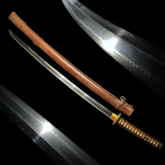Ryakushiki-GUNTO 略式軍刀, Leather Cover Scabbard, WW2 Japanese Army Officer Sword