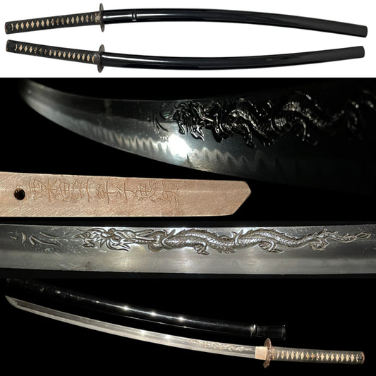 Dragon HORIMONO KATANA, Awataguchi Ikkanshi Tadatsuna signed, Edo period