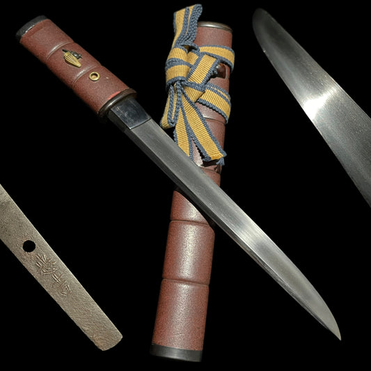 YOROIDOSHI 鎧通し TANTO, Very Thick blade,Tadayoshi 忠吉 signed Inrokizami-Saya 印籠刻鞘