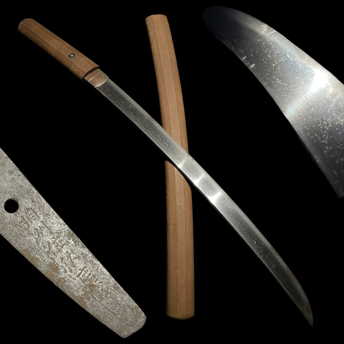 Long Hirazukuri Wakizashi 段平造, Soshu Akihiro 相州秋廣 signed, Muromachi period