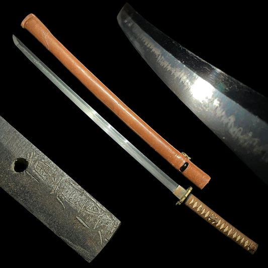 Amazing Hamon Ryakushiki GUNTO, Bizenkokuju 備前國住 signed, Japanese Army Sword