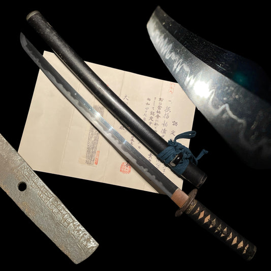 Bicchukoku Mizutaju Kunishige 備中国水田住國重 Wakizashi, Samurai Fuchikashira, Edo period