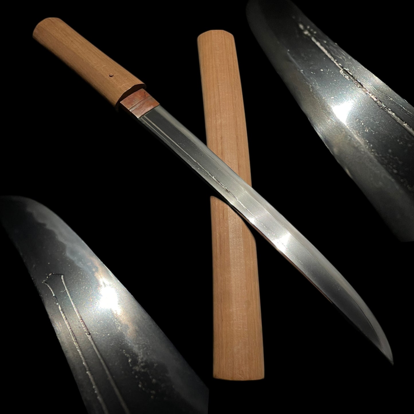 Katakiriha-Zukuri 片切刃造 WAKIZASHI, Suken Horimono 素剣彫物, 相州廣 Sohuhiro signed