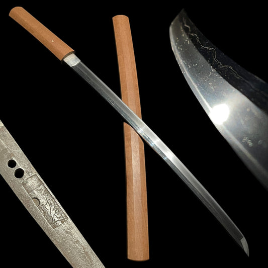 GAKUMEI 額銘 Sukenobu 助延 signed Wakizashi, Muromachi period