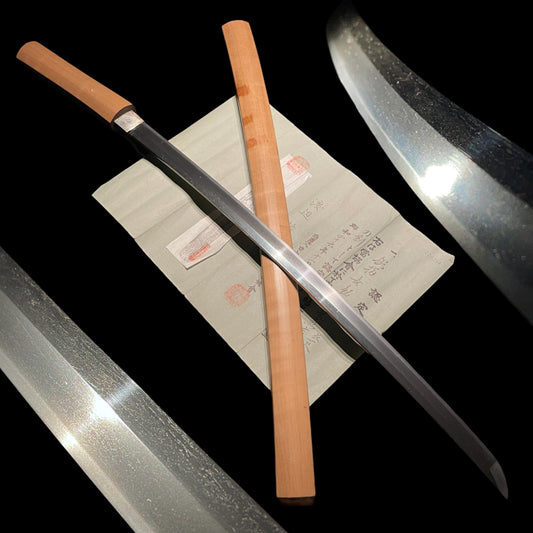 Zenjo Kaneyoshi 善定兼吉 Long WAKIZASHI, Homarekizu 誉傷, KOTO Muromachi period