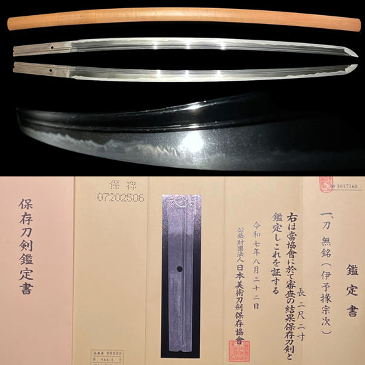 Iyonojo Munetsugu 伊予掾宗次 KATANA, Wide and Thick, Hizen School, Early Edo period