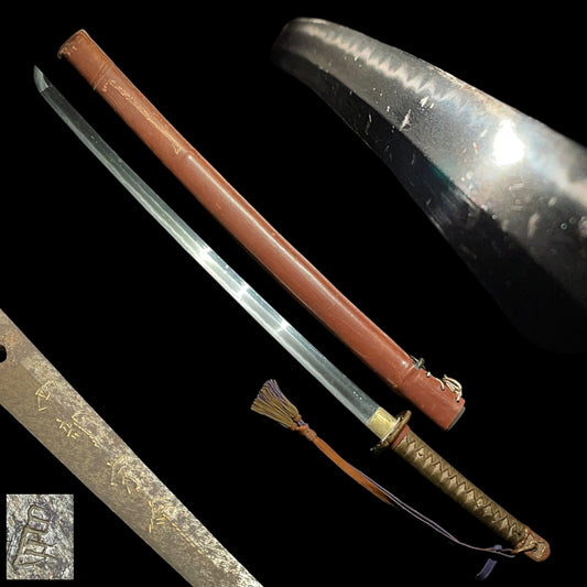 Heavy Army GUNTO, Nishibe Munenaga 西部宗命 signed and Seki 関 Stamped,1944-1945