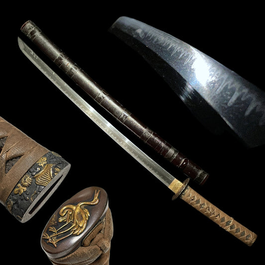 Gunomechoji-Hamon 互目丁子刃文 Long Wakizashi, Edo period mumei