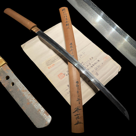 Hadamono Wakizashi, Kanzan Sensei Sayagaki, Bizenkokuju Osafune Sukesada 備前国住長船祐定 signed