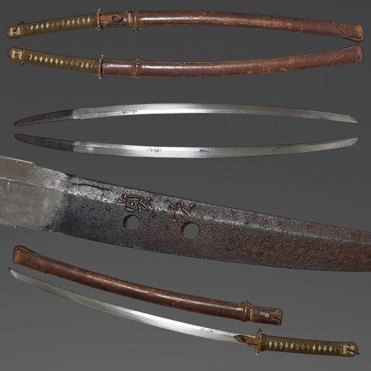 Sadatsugu 貞次 signed Ryakushiki GUNTO 略式軍刀, Horimono 彫物 blade, WW2 Japanese Officer Sword