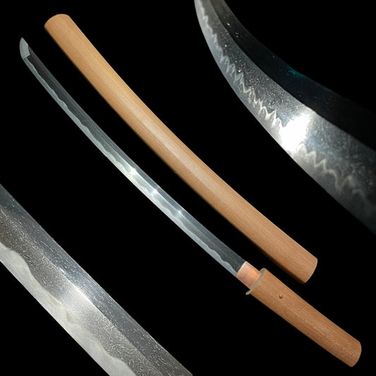 Gunomemidare 互目乱 Polished WAKIZASHI, Edo period mumei