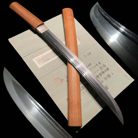 Very Wide Shobuzukuri Wakizashi, Tadayoshi(4gen) 四代忠吉, NBTHK Certificate
