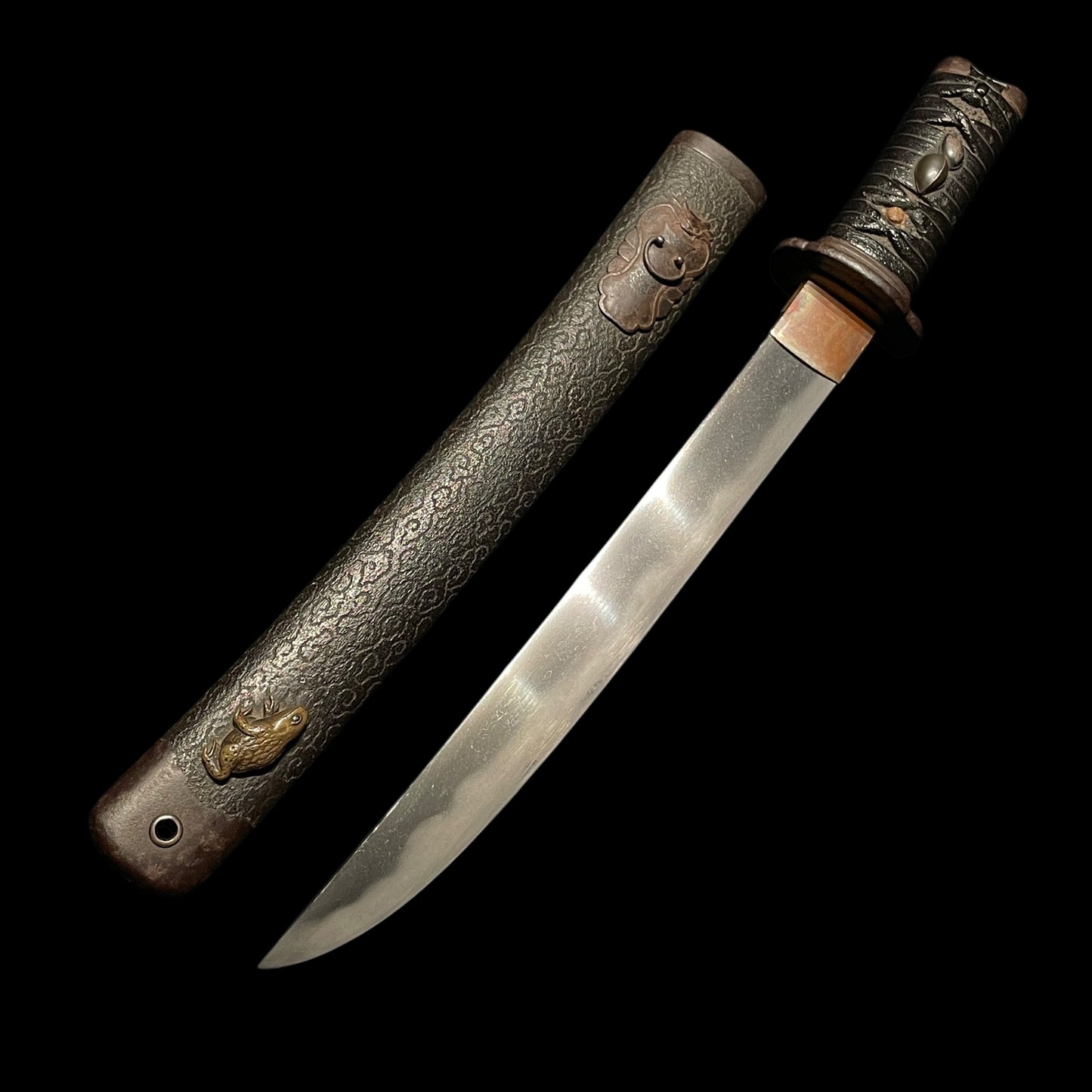 Frog and Snake Fittings TANTO, Hotei Kozuka, Insect Tsuba, Edo period mumei