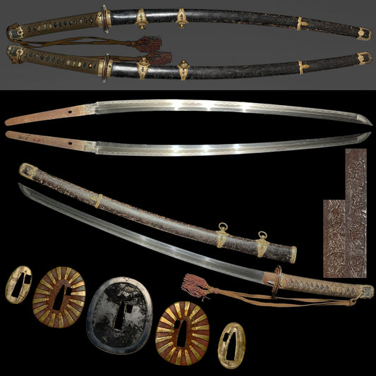 NAVY GUNTO 海軍刀, Sekiju Okada Kaneyoshi 関住岡田兼義 signed, Rising sun Seppa