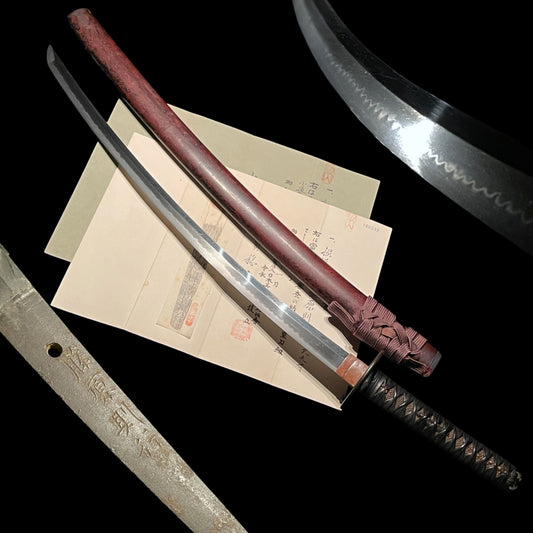 Dragon Fittings Long Wakizashi, Fujiwara Noriyuki 藤原則行 signed, Edo period