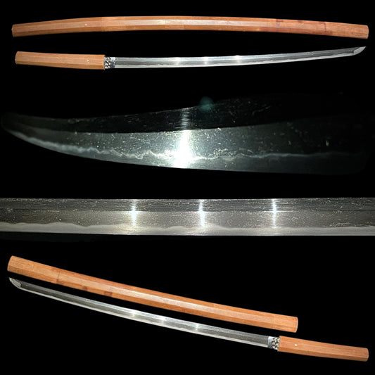 Notare Hamon KATANA in Shirasaya, Edo period, Oosuriage mumei