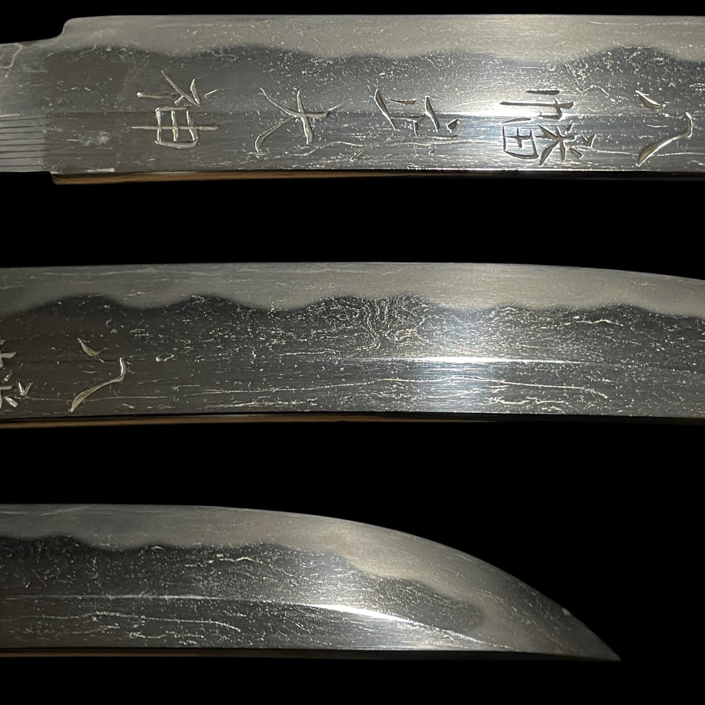 HORIMONO Red Tanto, 八幡武大神 梵字, Shakudo Dragon Menuki, Edo period mumei