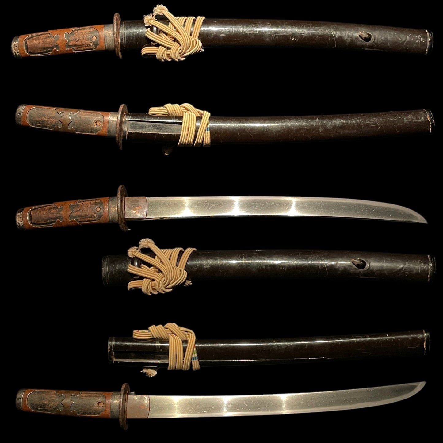 Hirazukuri Wakizashi 平造脇差, Ukyozuka 右京柄, with Shirasaya, Edo period mumei