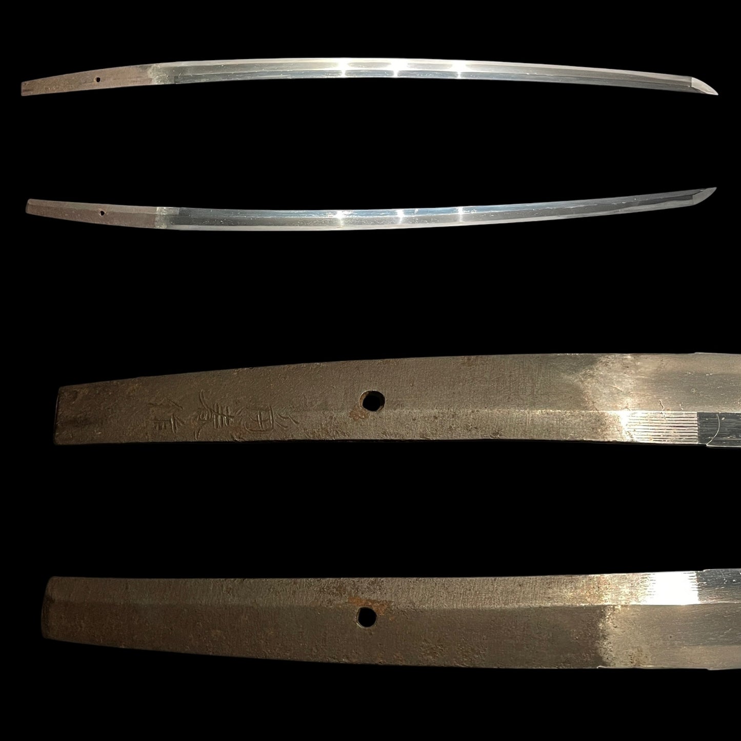 Kaneharu 兼春 signed Katana, Centipede Fuchi, Hotei Menuki, Edo period
