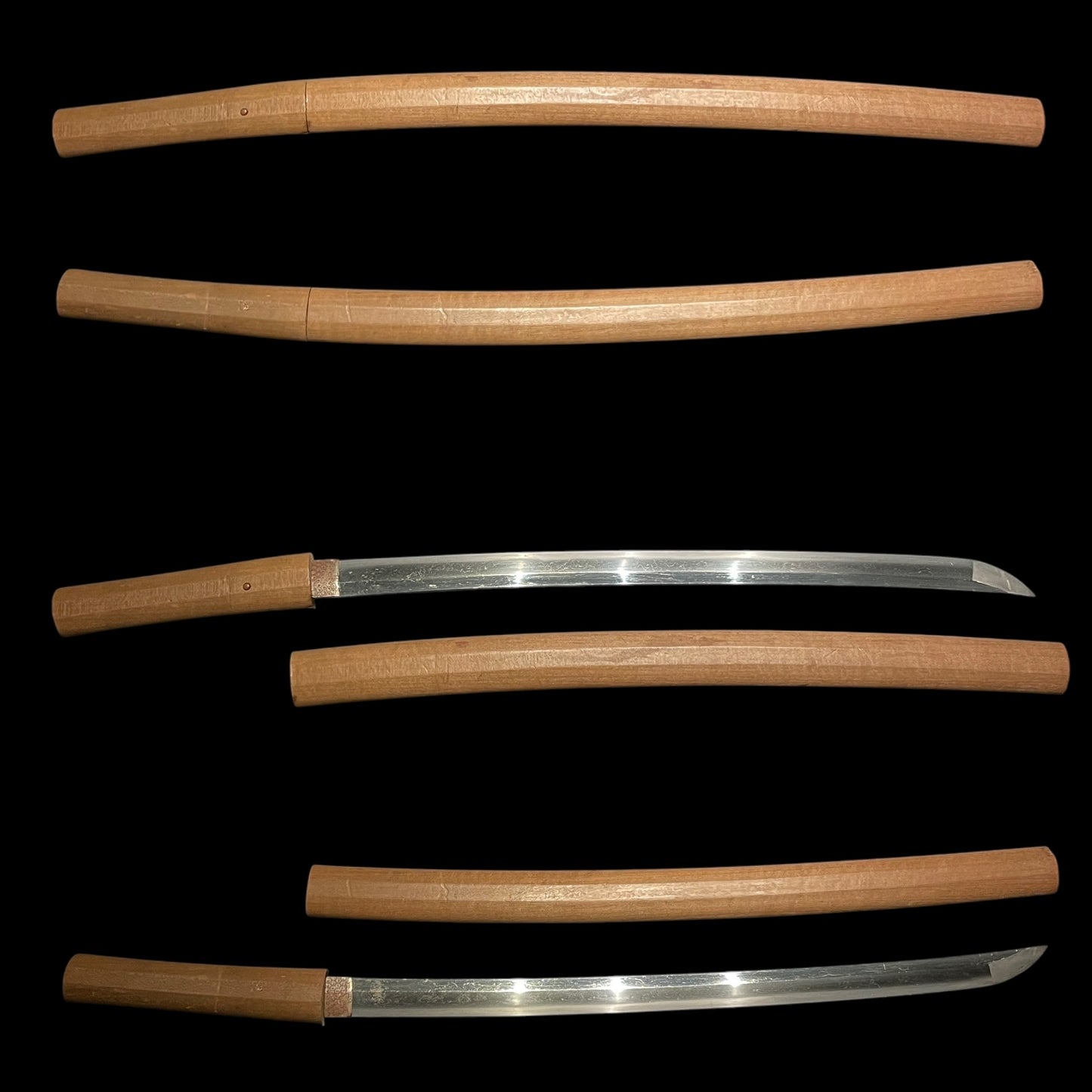 Homarekizu 誉傷 Wakizashi, Kikko pattern 亀甲文様 Habaki, Edo period mumei