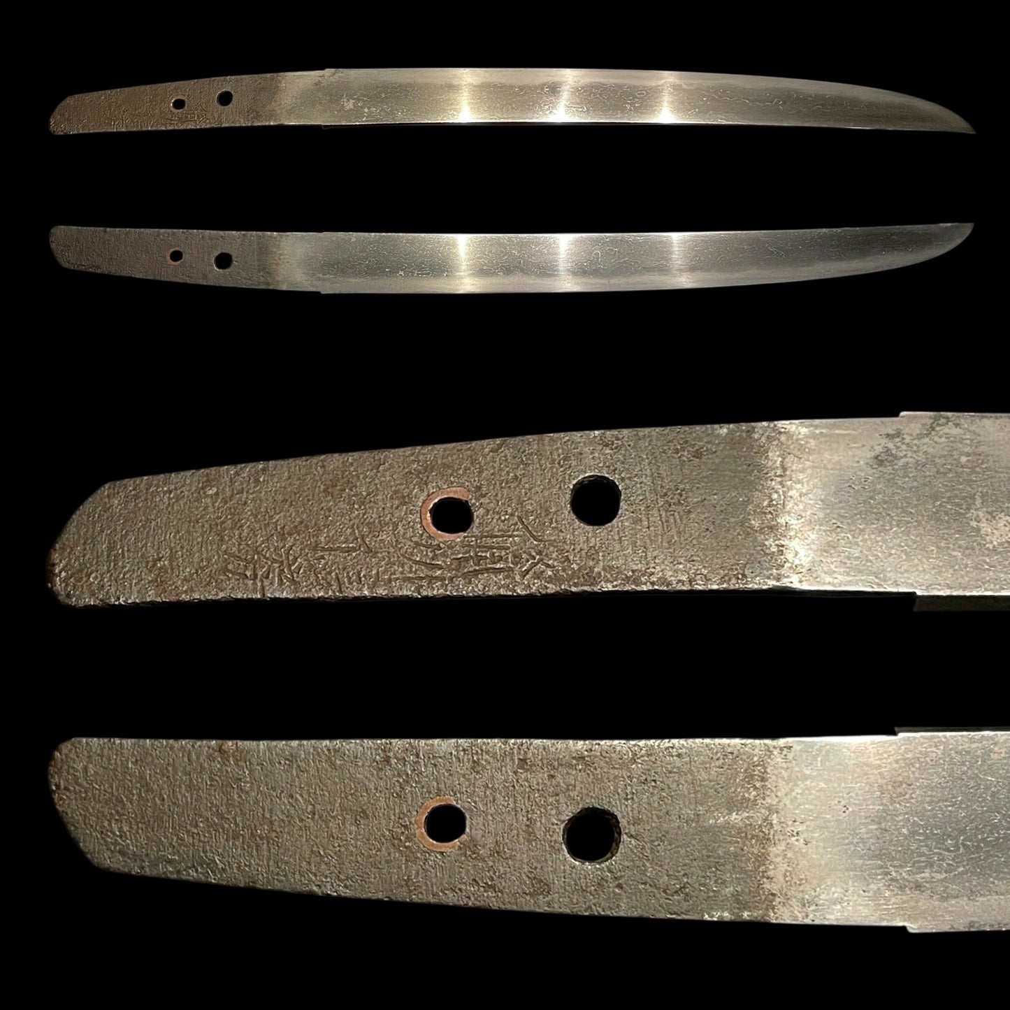 Bishu Nobufusa 備州信房 signed, Hirazukuri TANTO, In Kurosaya