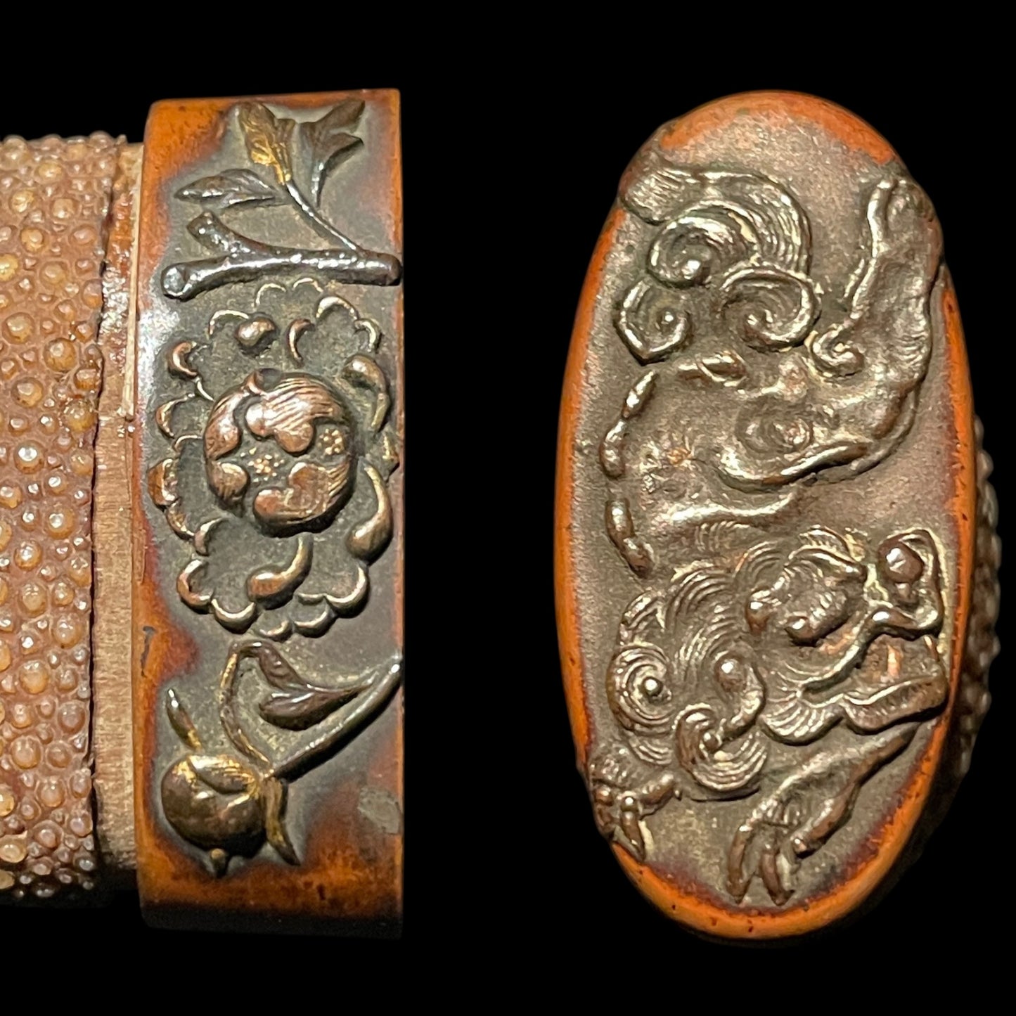 Turtle Menuki Yoroidoshi Tanto, Masamehada 柾目肌 Thick Blade, Edo period mumei