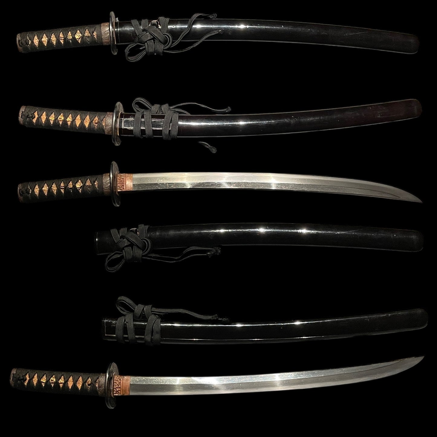 Bell cricket Fuchikashira 鈴虫縁頭, Shobuzukuri Long WAKIZASHI, Edo period mumei