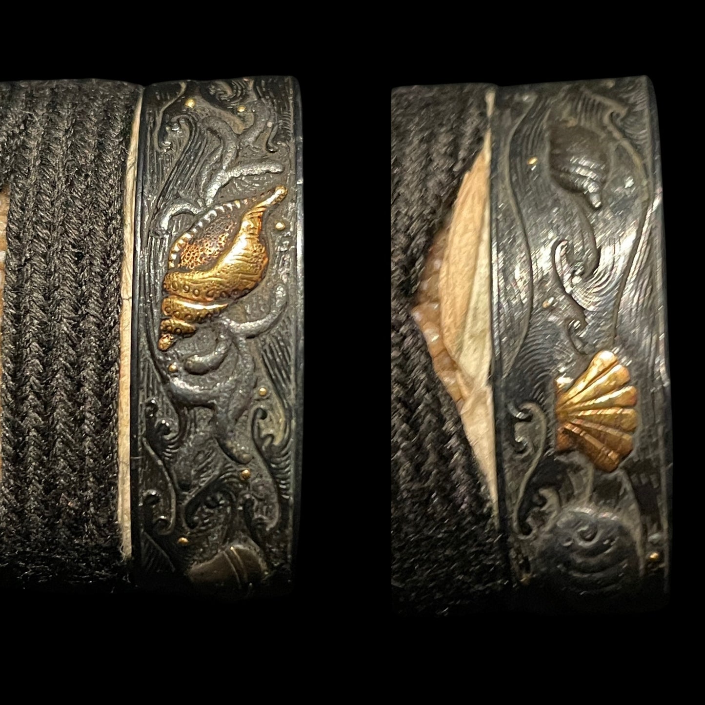 Midareba KATANA, Autumn insect Tsuba, Shell Fuchikashira, with Shirasaya